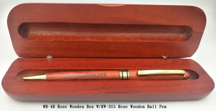 Single Wooden Box W/ Wooden Pen