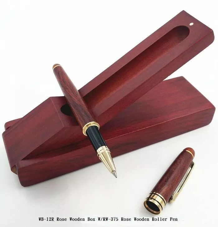 Flip Over Wooden Pen Stand & Pen